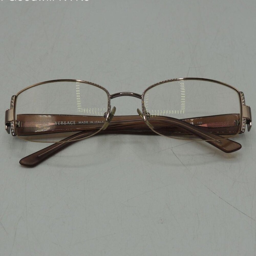 Versace Women's Brown 1090-B 1013 50-18 130 Designer Half Rim Eyeglasses (COA)